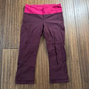 Lululemon Womens Size 4 Illumina Crop Leggings Pants Bordeaux Drama Bumble Berry